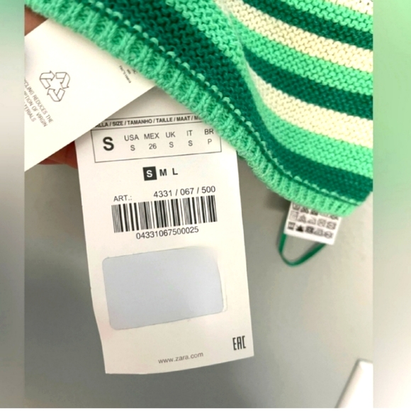 NWT Zara green crochet tank top Size Small - Picture 6 of 6